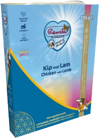Renske Freshly Steamed Puppy Chicken & Lamb Hondenvoer Verpakking