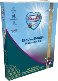 Renske Freshly Steamed Duck & Rabbit Hondenvoer Verpakking