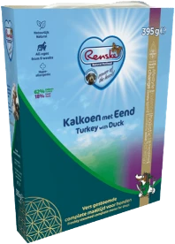 Renske Freshly Steamed Turkey & Duck Hondenvoer Verpakking