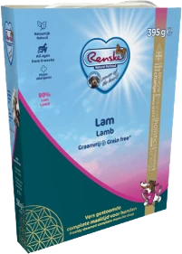 Renske Freshly Steamed Lamb Grainfree Hondenvoer Verpakking