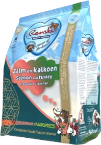 Renske Freshly Frozen Salmon & Turkey Hondenvoer Verpakking