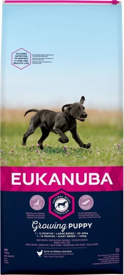 Eukanuba Puppy Grote Rassen Kip zak hondenvoer van  12 kg