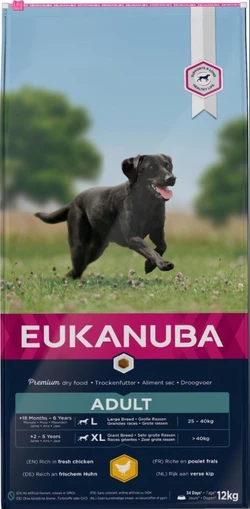 Eukanuba Adult Grote Rassen Kip 12 kg zak hondenvoer