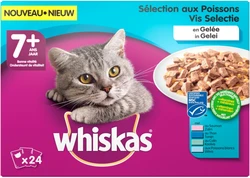 Whiskas Maaltijdzakjes 7+ Vis Selectie in Gelei 24 x 100 gr