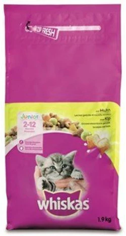 Whiskas Droge Brokjes 2-12 maanden Kip 1,9 kg zak kattenvoer
