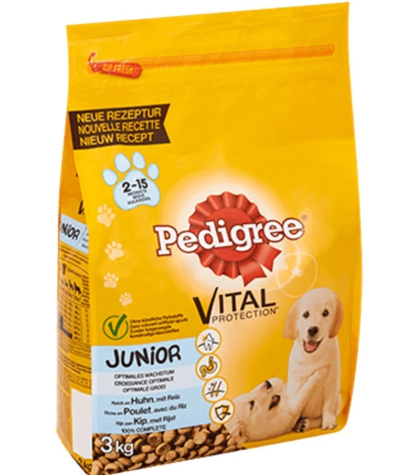 Pedigree Junior Kip & Rijst 3 kg Pedigree Junior Kip & Rijst zak van 3 kg hondenvoer