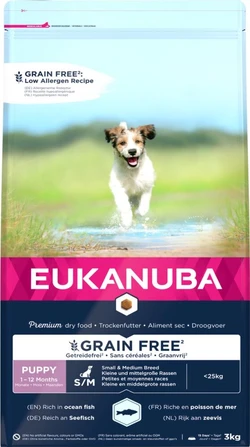 Eukanuba Dog Junior Small - Medium Graanvrij Vis 3 kg