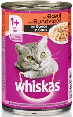 Whiskas Blik 1+ in Saus met Rund