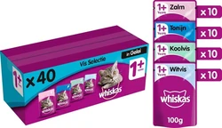 Whiskas 1+ Adult Katten Natvoer - Vis in Gelei - 40 x 100 gr
