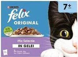 Felix - Kattenvoer - ORG Mix selectie in gelei - 12x85 gram per 4 verpakkingen