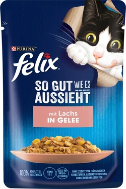 Felix katten Natvoer, Adult, Zo goed als het lijkt met zalm, 85 g