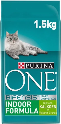 Purina One - Indoor Formula - Kalkoen - Kattenvoer - 2x1.5 kg