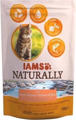 Iams Naturally Cat Adult Zalm&Rijst 700 g