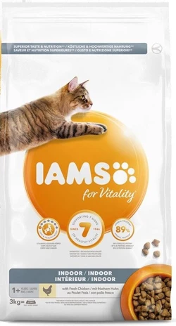 Iams Cat Adult Indoor - Kattenvoer - 2 x Kip 3 kg