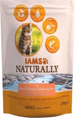 Iams Naturally Cat Adult Zalm&Rijst 270 g