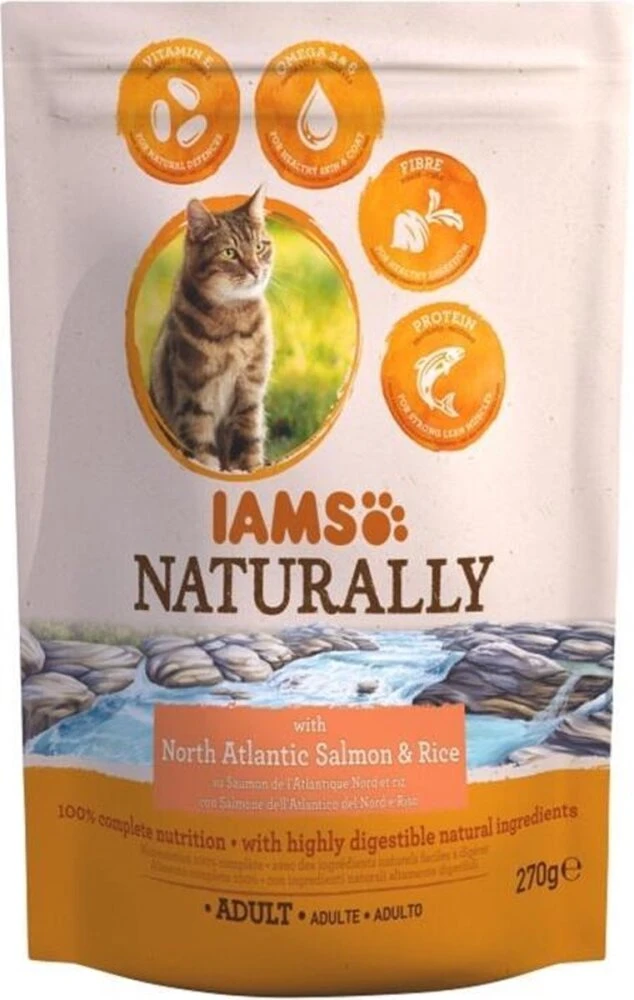 Iams Naturally Cat Adult Zalm&Rijst 700 g