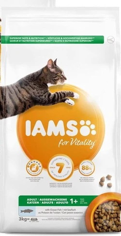 3x Iams Kat Adult Oceaanvis 3 kg