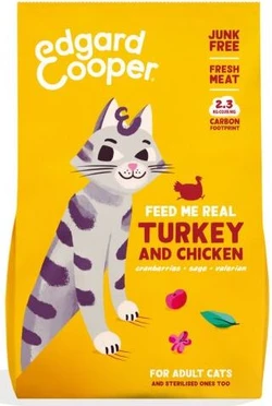 Edgard & Cooper Adult Cats Kalkoen en Kip 325g