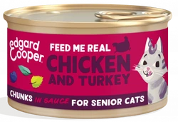 Edgard & Cooper Senior Cats Kip en Kalkoen in Saus