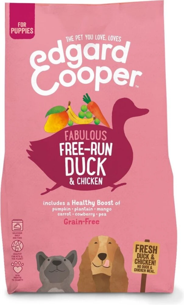 Edgard & Cooper Verse Scharreleend & kip Brok - Voor puppyās - Hondenvoer - 2.5kg Edgard & Cooper Verse Scharreleend & kip Brok - Voor puppyās - Hondenvoer - 2.5kg