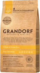Grandorf 4 Meat & Bruine Rijst Adult Mini Rassen - 3kg Verpakking Hondenvoer