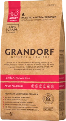 Grandorf Lamb & Brown Rice Adult All Breeds -12kg Verpakking Hondenvoer