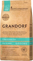 Grandorf 4 Meat & Brown Rice Adult All Breeds - 10kg Verpakking Hondenvoer