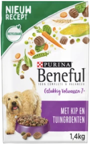 Beneful Gelukkig Volwassen 7+ Kip en Tuingroenten 1,5 kg Verpakking Hondenvoer