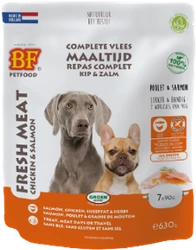 BF Petfood Fresh Meat Chicken & Salmon 90gr Hondenvoer Verpakking 