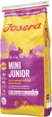 Josera Junior Mini 15 kg Hondenvoer Verpakking Josera Junior Mini 15 kg Hondenvoer Verpakking