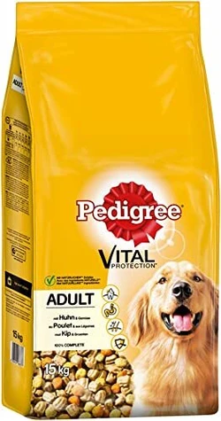 Pedigree droog hondenvoer volwassen met kip en groenten, 1 zak (1 x 15kg)