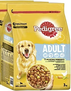 Pedigree droog hondenvoer volwassen met kip en groenten, 3 zakken (3 x 3kg)
