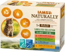 Iams Naturally Kat Adult Land - Sea Collection 12 x 85 gr