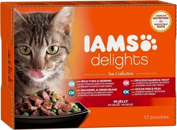 Iams Delights Sea Collection Jelly - Kat - Natvoer - 12 x 85 gr