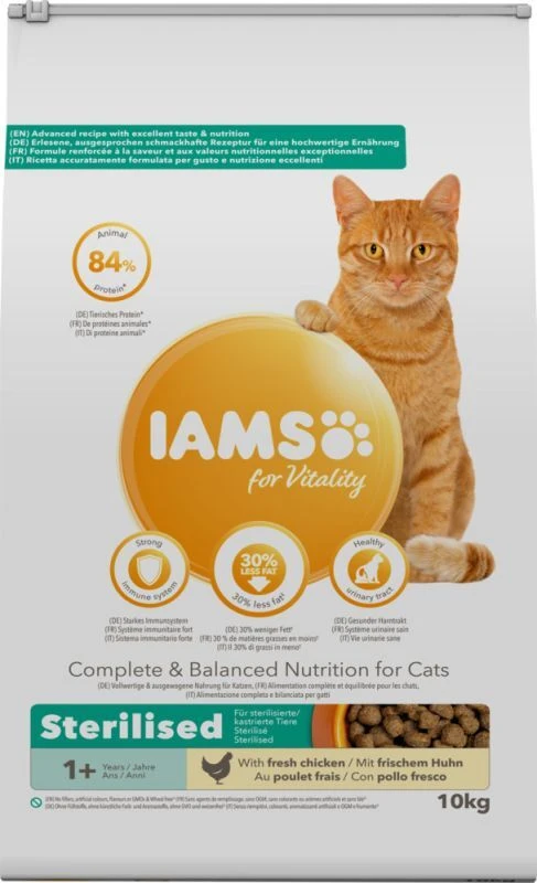 Iams Cat Adult Sterilised - Kattenvoer - 2 x Kip 3 kg