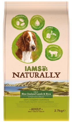 Iams Naturally Dog Adult - Hondenvoer - Lam Rijst 2.7 kg