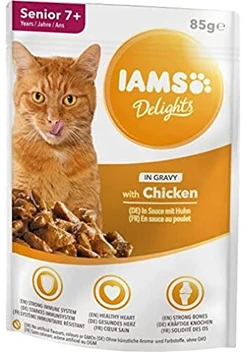 IAMS Delights Cat Wet Senior Single Chicken Jus, 85 g 