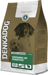 Denkadog Pup & Junior Growing Up Sensitive 12,5 kg Hondenvoer Verpakking Denkadog Pup & Junior Growing Up Sensitive 12,5 kg Hondenvoer Verpakking