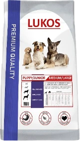 Lukos Puppy Junior Medium/Large 12 kg Hondenvoer Verpakking
