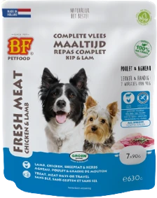 BF Petfood Fresh Meat Chicken & Lamb 630 gr Hondenvoer Verpakking 
