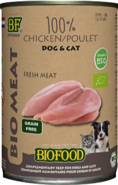 BF Petfood Bio Meat 100% Chicken/Poultry 400 gr Hondenvoer Verpakking