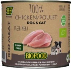 BF Petfood Bio Meat100% Chicken/Poultry 200 gr Hondenvoer Verpakking
