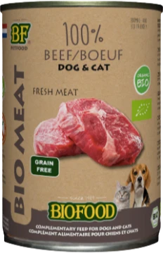 BF Petfood Bio Meat 100% Beef/Boeuf 400 gr Hondenvoer Verpakking