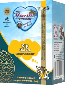 Renske Freshly Prepared Chicken Grainfree 185 g Hondenvoer Verpakking