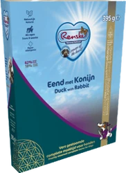 Renske Freshly Steamed Duck & Rabbit 395g Hondenvoer Verpakking Renske Freshly Steamed Duck & Rabbit 395g Hondenvoer Verpakking