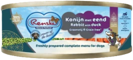 Renske Freshly Prepared Rabbit & Duck Natvoer 95g Hondenvoer Verpakking Renske Freshly Prepared Rabbit & Duck Natvoer 95g Hondenvoer Verpakking