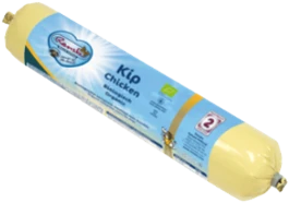 Renske Bio Freshly Steamed Chicken Roll 500 g Hondenvoer Verpakking