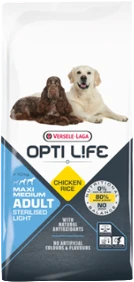 Versele-Laga Opti Life Adult Stelilised/Light Medium & Maxi 12,5 kg Hondenvoer Verpakking Versele-Laga Opti Life Adult Stelilised/Light Medium & Maxi 12,5 kg Hondenvoer Verpakking