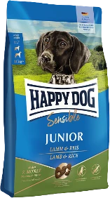 Happy Dog Sensible Junior Lamb & Rice 4 kg Hondenvoer Verpakking