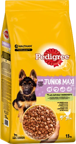 Pedigree Junior Maxi Kip & Rijst 15 kg Hondenvoer Verpakking